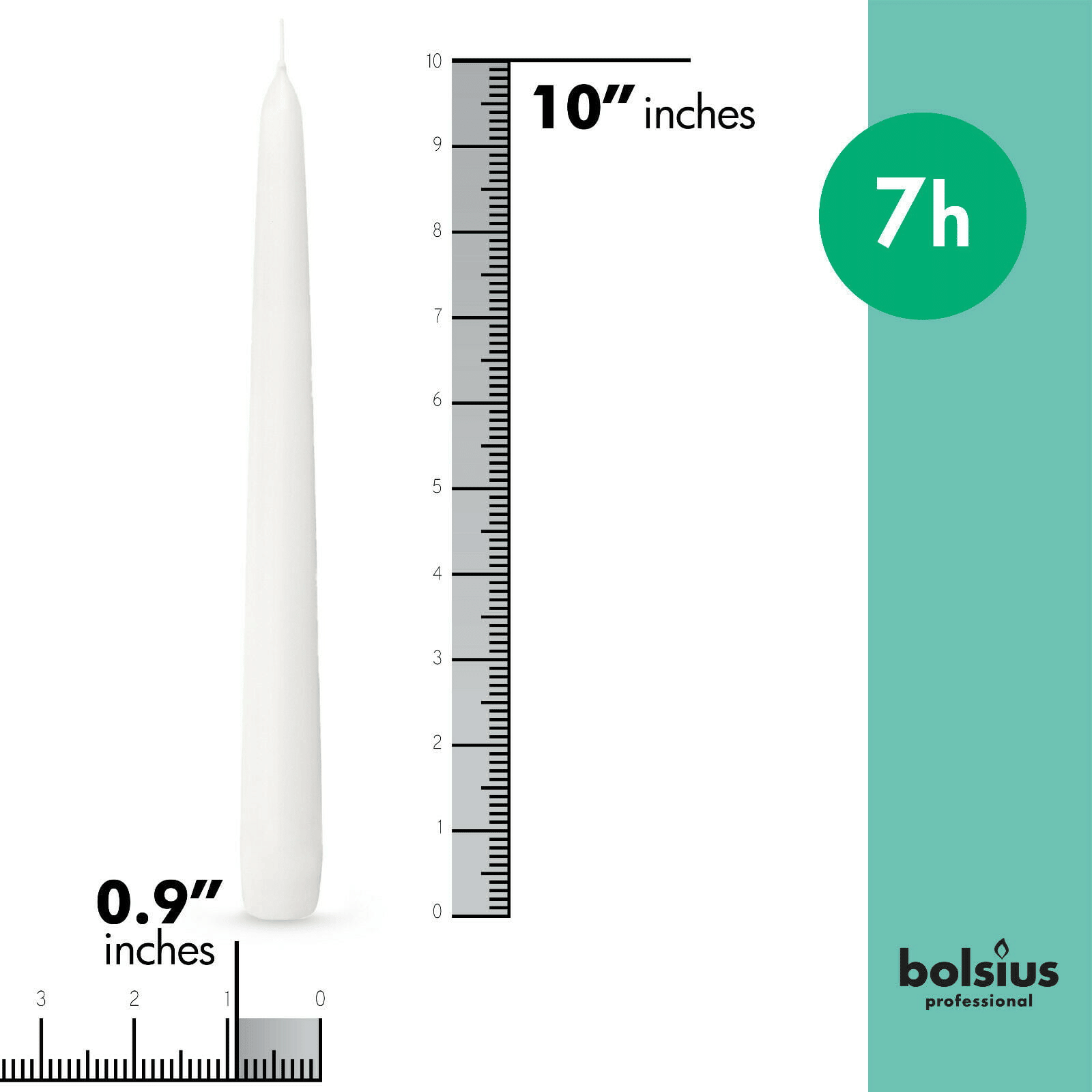 Bolsius White Taper Candles 10 Inch- 100 Pack Burn Time 7 H r Home D¨¦cor Church Candles