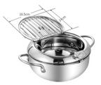 Stainless Steel Telescopic Folding Basket Frying Basket French Fries Degreasing Kitchen Tool Pi-Mart