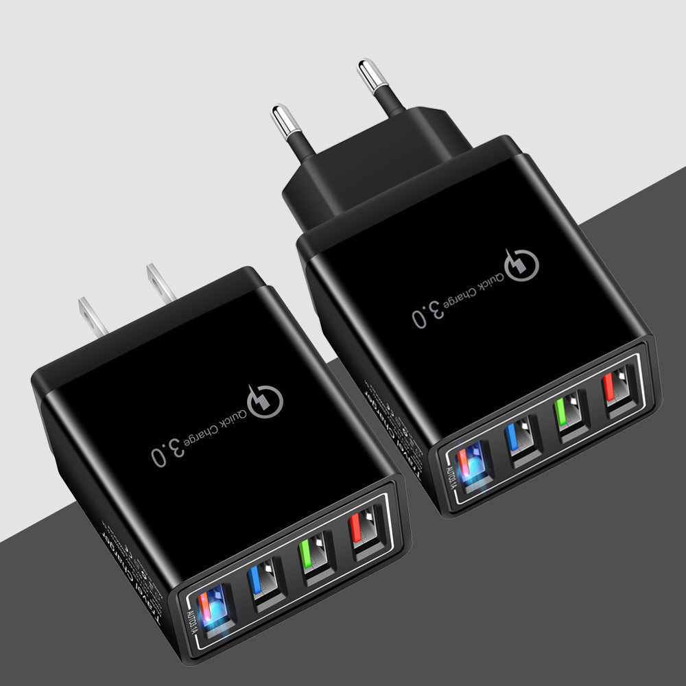 USB Charger Quick Charge 3.0 4 Phone Adapter For Tablet Portable Wall Mobile Charger Fast Charger Pi-Mart