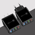 USB Charger Quick Charge 3.0 4 Phone Adapter For Tablet Portable Wall Mobile Charger Fast Charger Pi-Mart