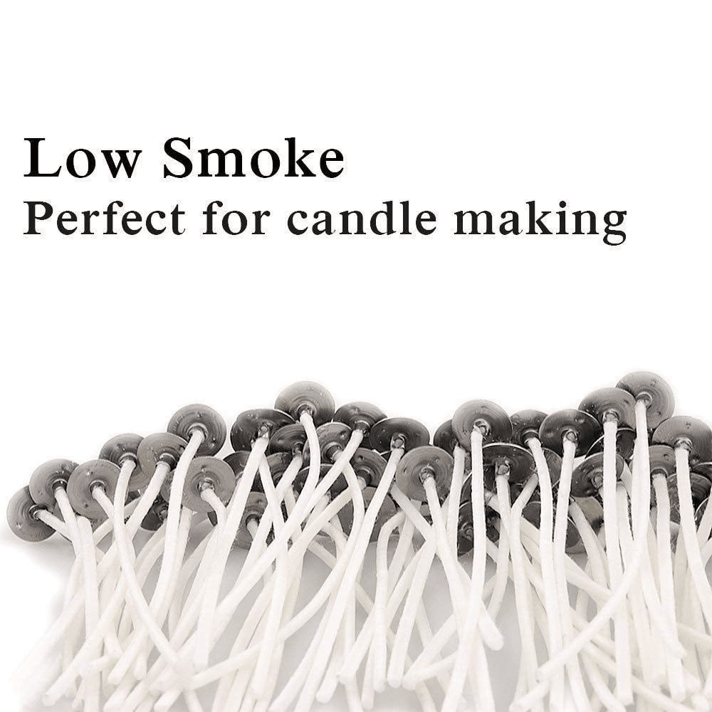 FAGINEY 100 Pcs Eco Candle Wick, Low Smoke 3.1/3.9/ 4.7/5.5/5.9/7.9in Pre-Waxed & 100% Natural Cotton Core,for Candle Making,Versatile DIY Candles Wicks