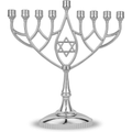 Traditional Classic Geometric H anukkah Menorah 9" Silver Plated C hanukah Candle Minorah Fits Standard Hanukah Candles by Zion J udaica