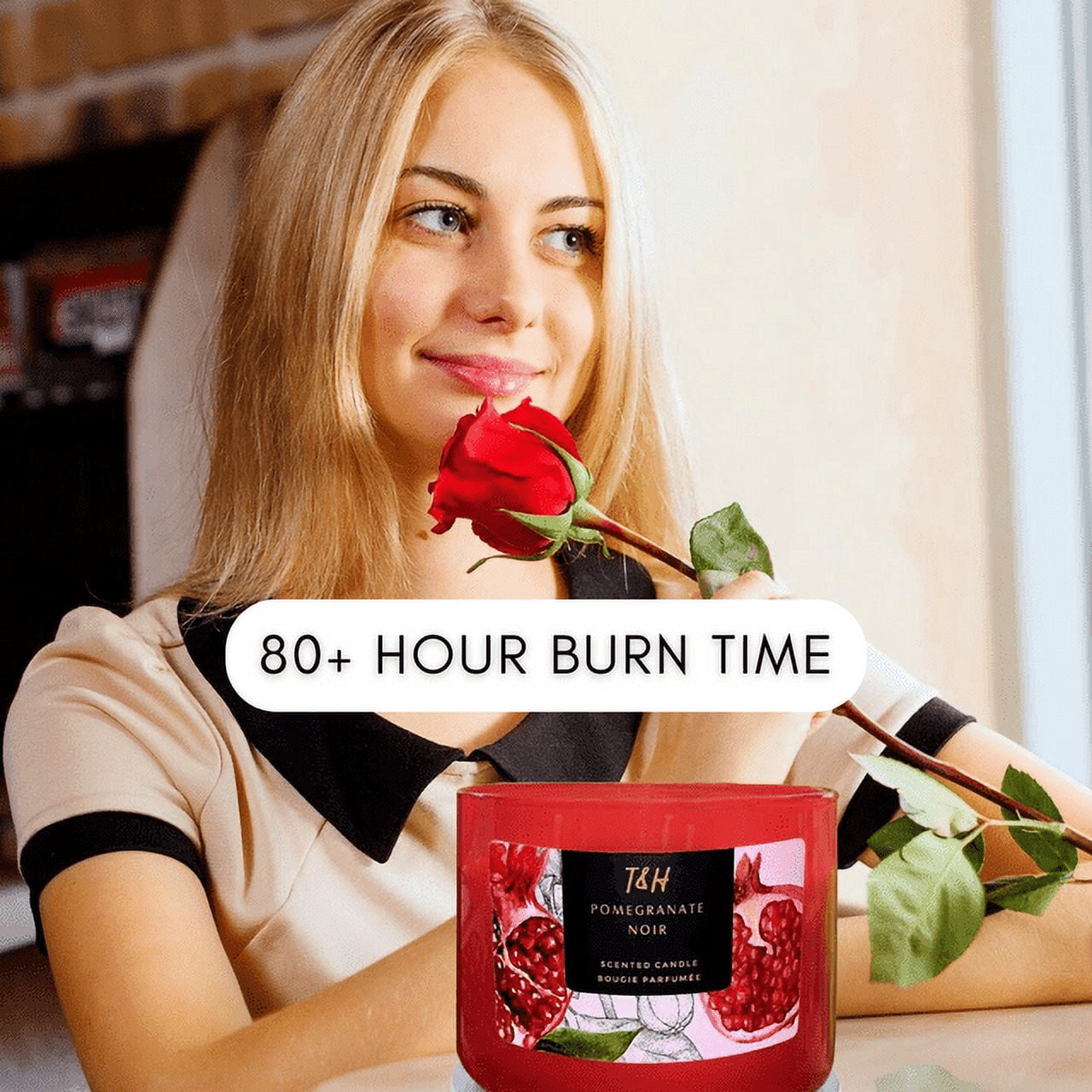 Pomegranate Noir 3 Wick Candle | Natural Soy Wax Candle for Home, 15.8 Oz Large Aromatherapy Candle for Relaxation, Scented Candle for Women and Men, Luxury Candle Gift for Him and Her