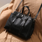 Genuine leather tote bag for women retro one-shoulder portable big purse - SJB-DIAMOND ELITES