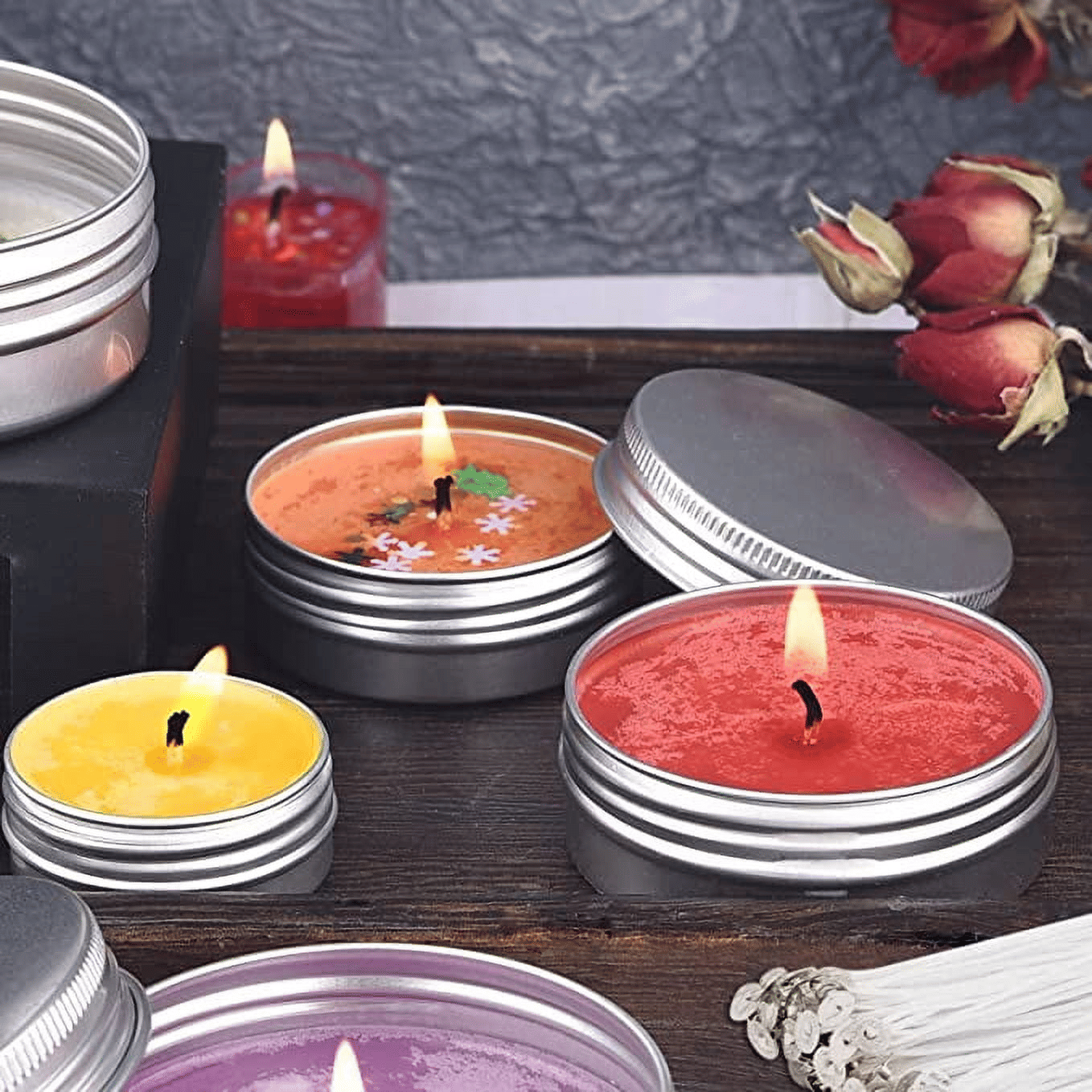 HL Cotton Candle Wick 8" Pre-Waxed Low Smoke Wick for Candle Making,Candle DIY, 100Pcs