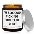 IRmm Funny Graduation Gift for Her/Him, Sooooo Proud of You Graduation Candle Soy Wax Lavender Scented Candle for Party Decorations College Grad Gift Birthday Gift