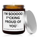 IRmm Funny Graduation Gift for Her/Him, Sooooo Proud of You Graduation Candle Soy Wax Lavender Scented Candle for Party Decorations College Grad Gift Birthday Gift