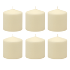 Stonebriar 3" x 3" Unscented 1-Wick Ivory Pillar Candles, 6 Pack