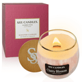 Cherry Blossom Scented Candles for Home-Jar Candles 7.9 oz Burn Time 50+ H - Wooden Wick Candle - Candles Gift for Women