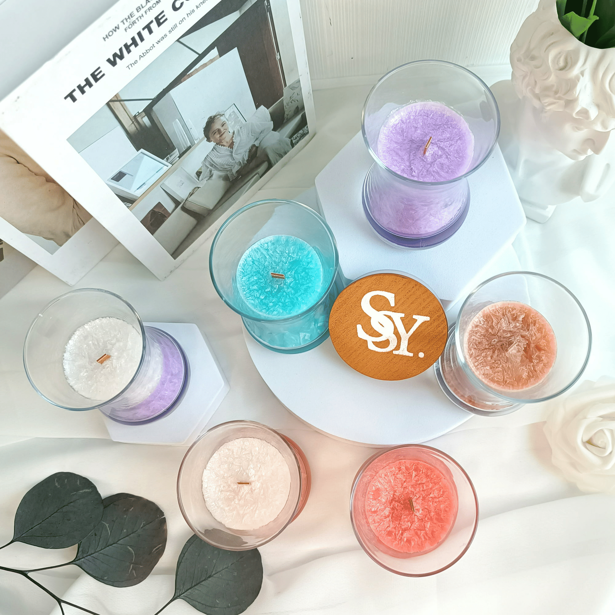 Orange Scented Candles for Home-Jar candles 3.5 oz - Wooden Wick Candle Burn Time 30+H-Candles Gift for Women EasyOptionXY LLC