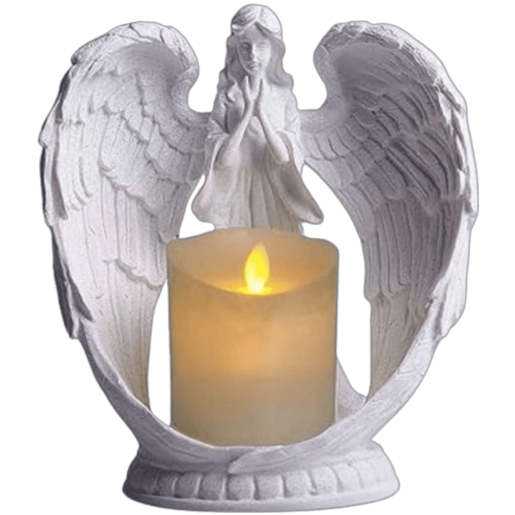Carefree Fish Table Lamp Novelty LED Battery Angel Decor Prayer Votive Remote Controlled Timer 9in EasyOptionXY LLC