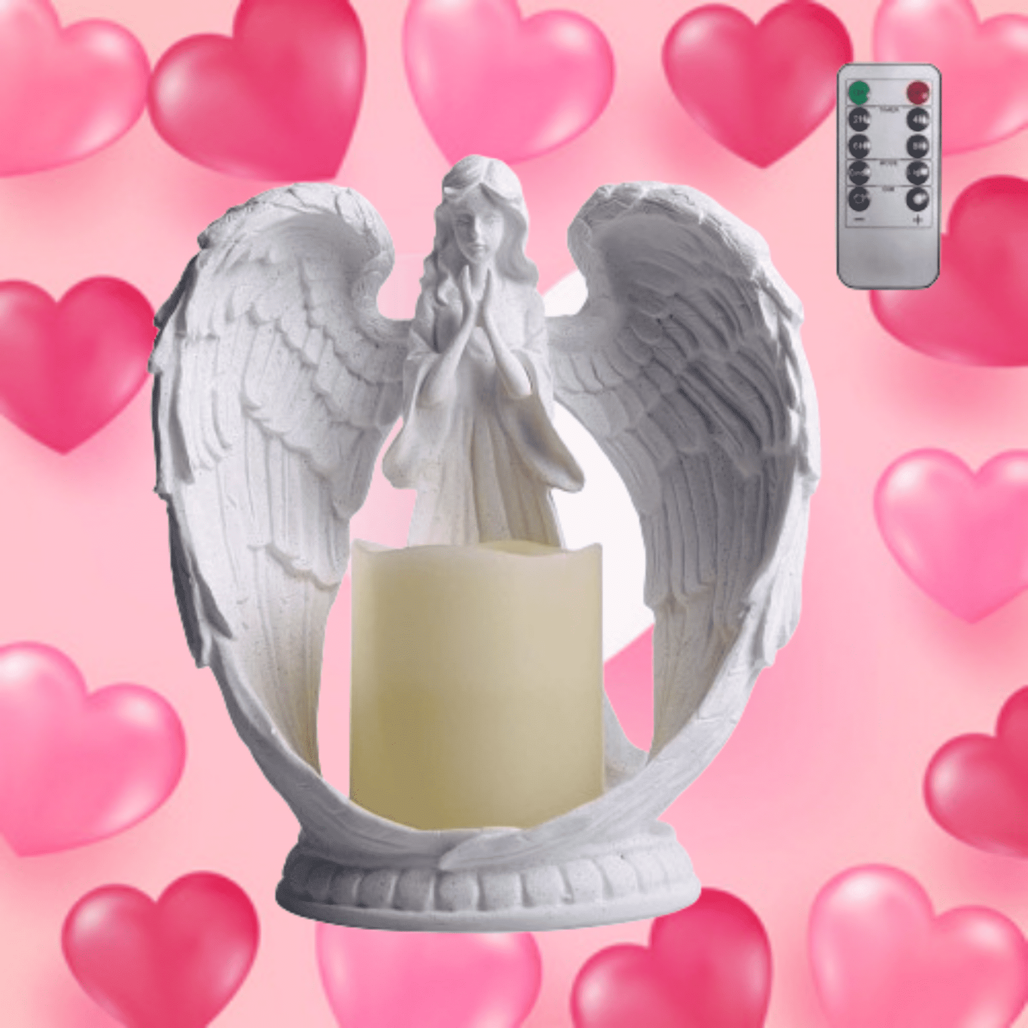 Carefree Fish Table Lamp Novelty LED Battery Angel Decor Prayer Votive Remote Controlled Timer 9in EasyOptionXY LLC