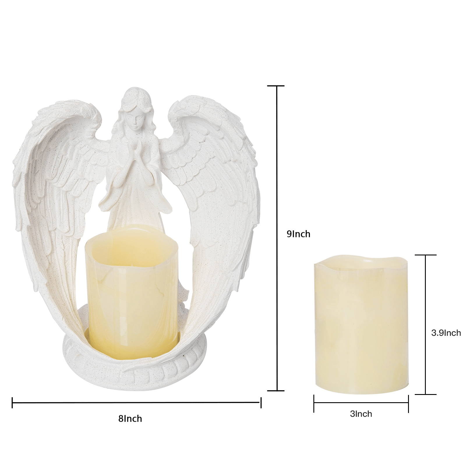 Carefree Fish Table Lamp Novelty LED Battery Angel Decor Prayer Votive Remote Controlled Timer 9in EasyOptionXY LLC