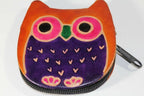 Leather Owl Coin Purse Handcrafted Embossed Compact Wallet BandsCo Straps