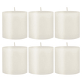 Stonebriar Unscented 3" x 3" 1-Wick White Pillar Candles, 6 Pack