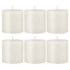 Stonebriar Unscented 3" x 3" 1-Wick White Pillar Candles, 6 Pack