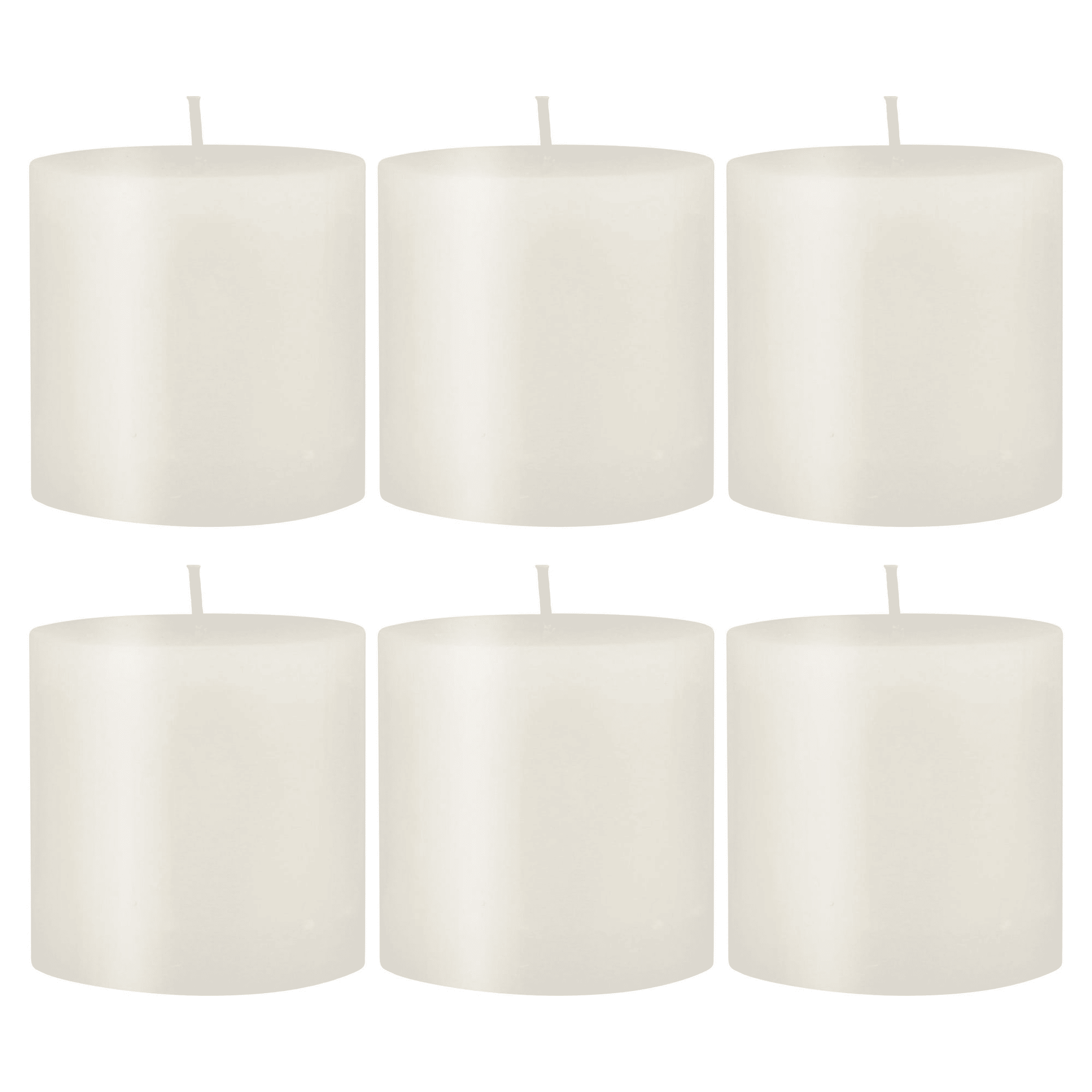 Stonebriar Unscented 3" x 3" 1-Wick White Pillar Candles, 6 Pack