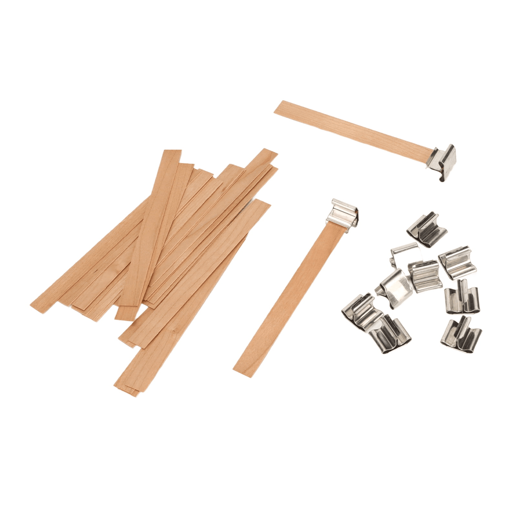 Wood Candle Wicks, Smokeless Wooden Candle Wicks Wood Log With Base For DIY Candle Making EasyOptionXY LLC