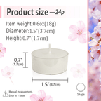 24pcs White Tealights candles - 5-6 Hour Burn Time Cherry Blossom Fragrance Scented Candles Round Clear Cup Pure Handmade Smokeless Candles EasyOptionXY LLC