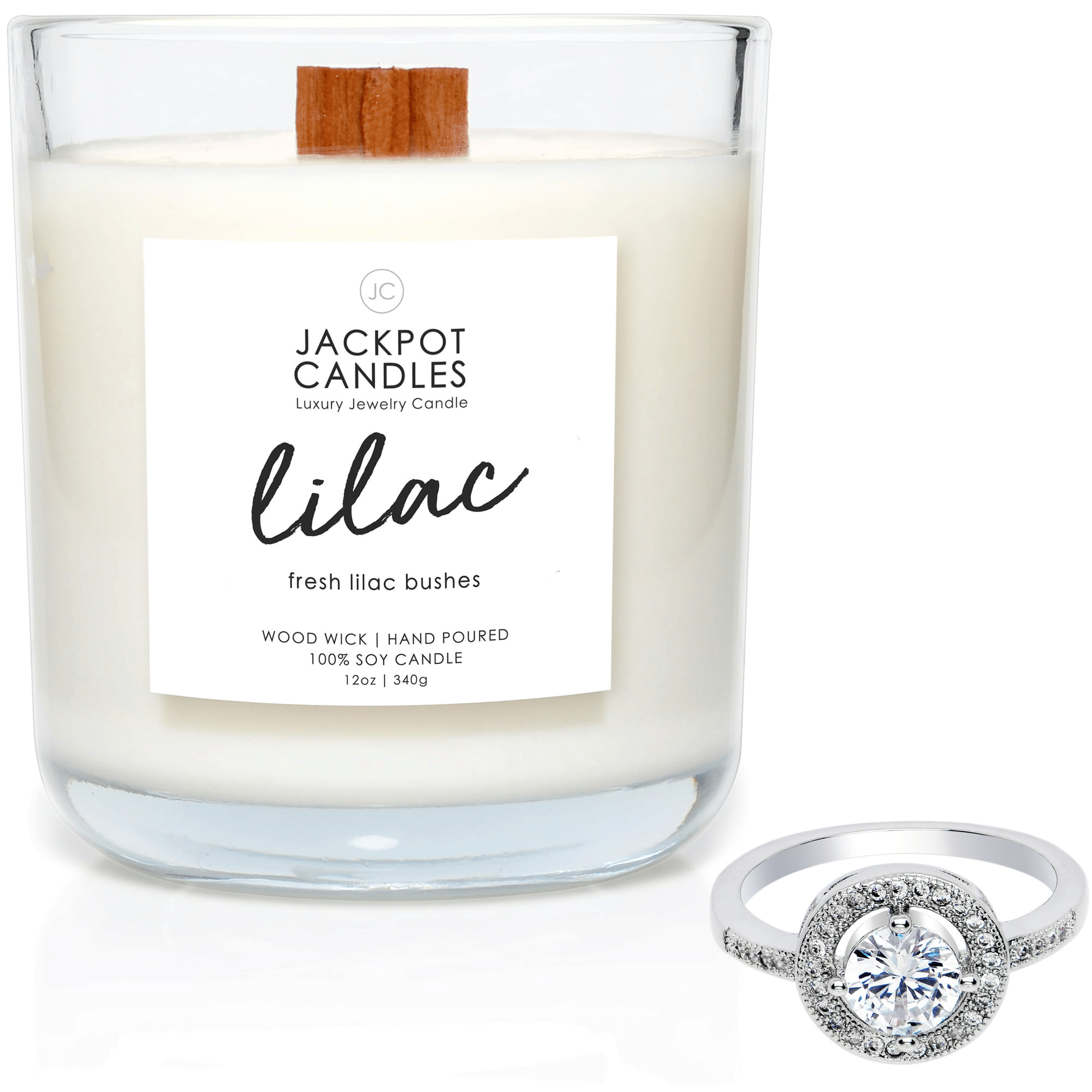 Jackpot Candles Lilac Candle with Ring Inside (Surprise Jewelry Valued at $15 to $5,000) Ring Size 7