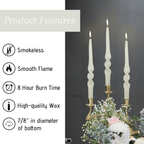 FCMSHAMD 9.5'' White Taper Candles-Smokeless Unscented(2 Pack) EasyOptionXY LLC