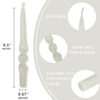 FCMSHAMD 9.5'' White Taper Candles-Smokeless Unscented(2 Pack) EasyOptionXY LLC