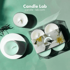 Candle Lab | Jasmine Scented Candles Tealight with 12 Hour Burn Time,Set of 4 Travel Pack for Puja, Ceremony, Home Therpy (Comes with Free 100 Pieces Candle Glue Dot Sticker) EasyOptionXY LLC