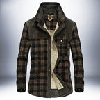 Winter Jacket Men Thicken Warm Fleece Jackets Coats Pure Cotton Plaid Jacket Military Clothes Pi-Mart