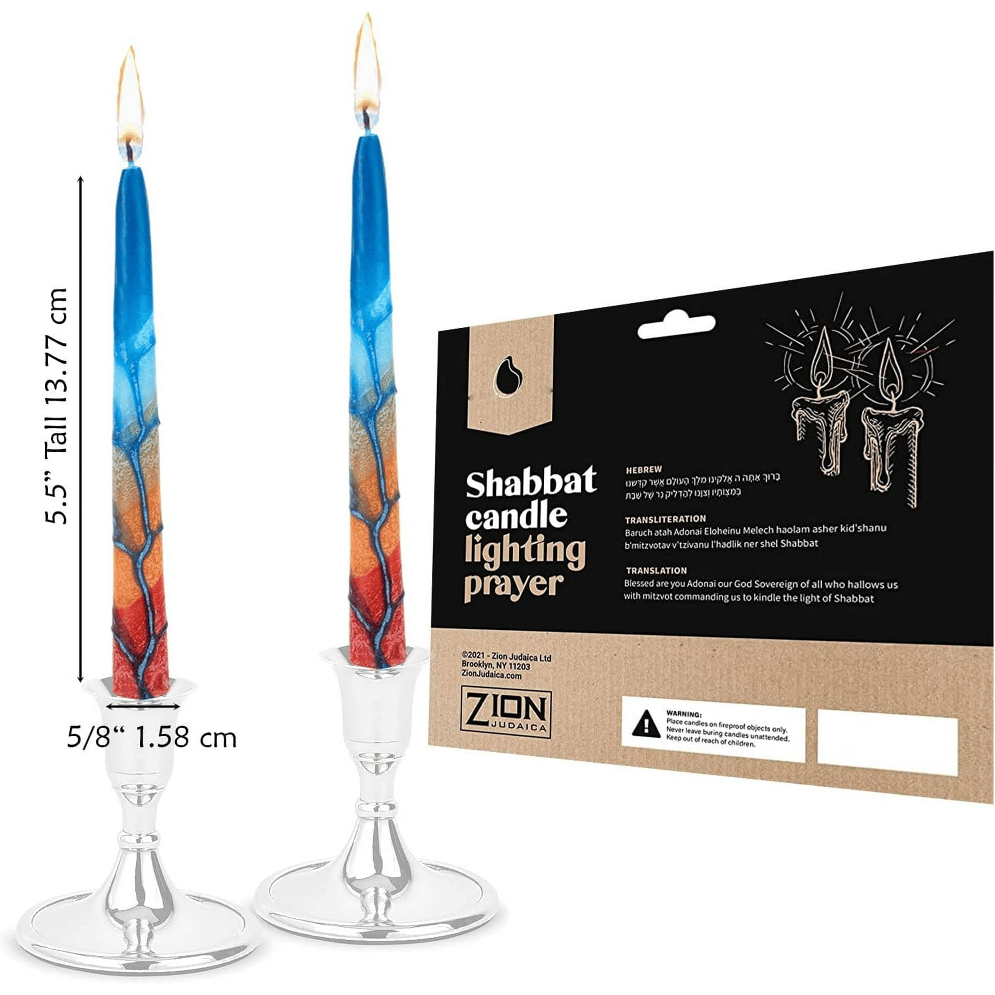 Zion J udaica Artistic S habbat Candles 5.5 Inch Tall Hand Crafted 12 Pack for Weddings, Anniversary, Holidays, Celebration, Home D¨¦cor Mother Day Gift Valentines Candle Burns 2.5 Hours Dusk Reflection EasyOptionXY LLC