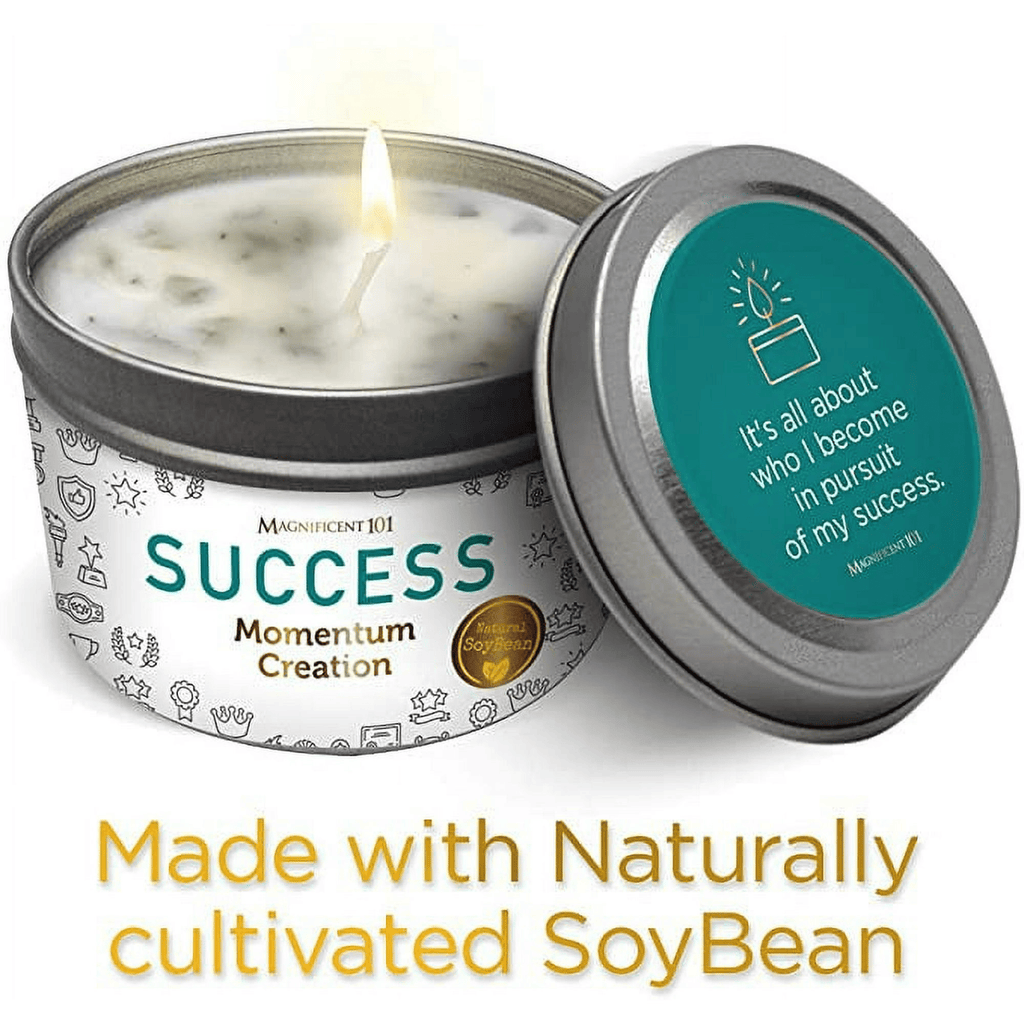 Magnificent 101 Long Lasting Momentum Creation Candle for Success | 6 Oz - 35 Hour Burn | Sage, Bergamot & Sandalwood Scented Soy Wax Candle For House Energy Cleansing & Manifestation EasyOptionXY LLC