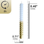 FCMSHAMD 8.46 inch White Gold Dripless Taper Candles Smokeless Christmas Candles Pack of 2 EasyOptionXY LLC