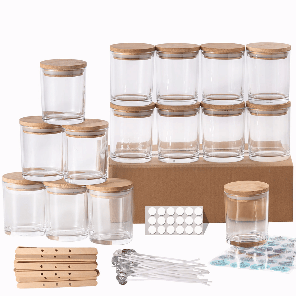 Goldarea 15 Packs 7oz Glass Candle Jars ,Making Candle Containers with Lids, Making Tool EasyOptionXY LLC