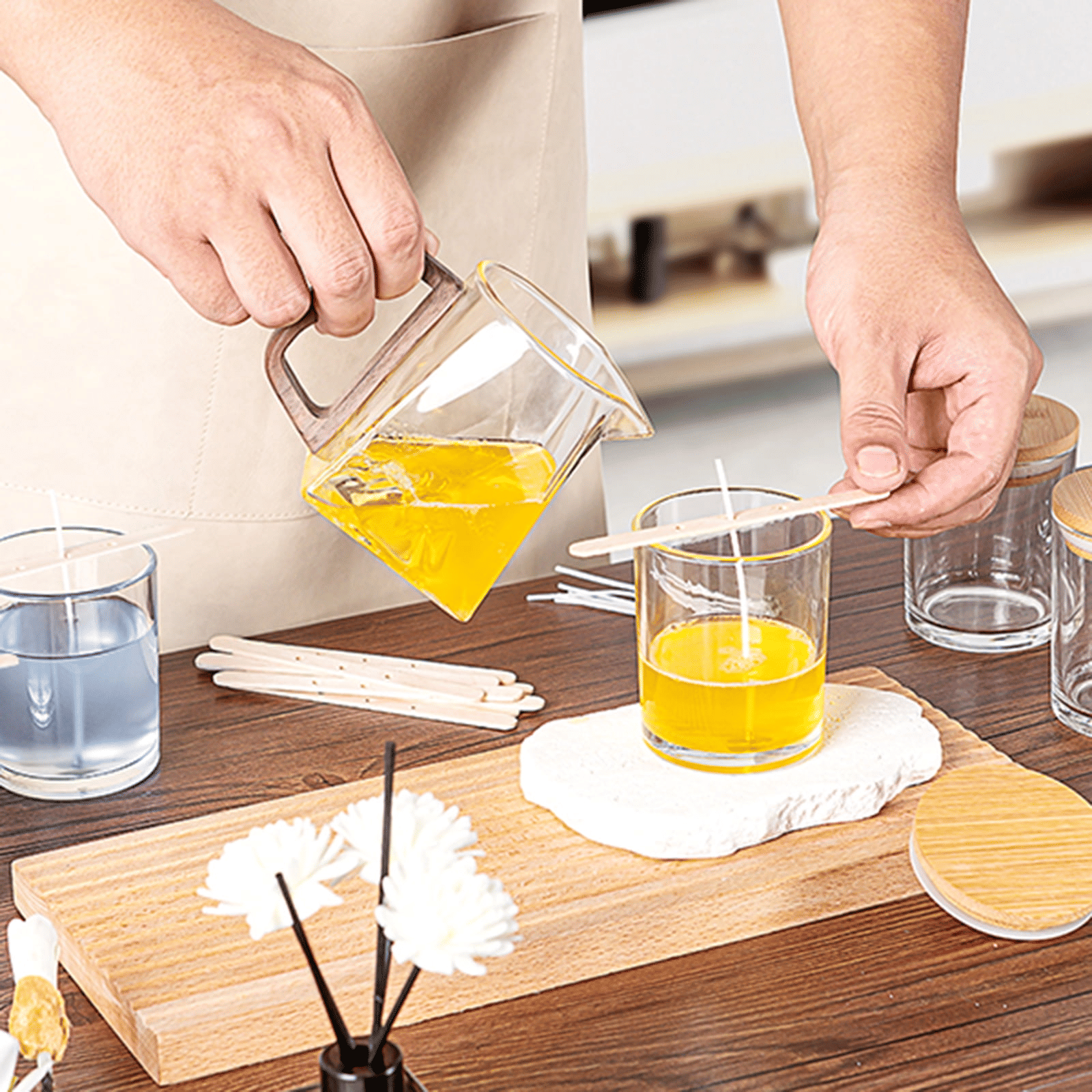 Goldarea 15 Packs 7oz Glass Candle Jars ,Making Candle Containers with Lids, Making Tool EasyOptionXY LLC
