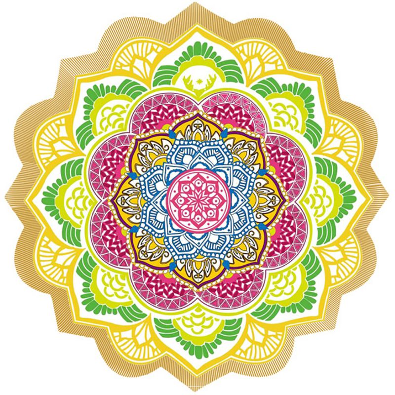 Polygon Printing Tassel Round Bath Towel Yoga Mat Pi-Mart
