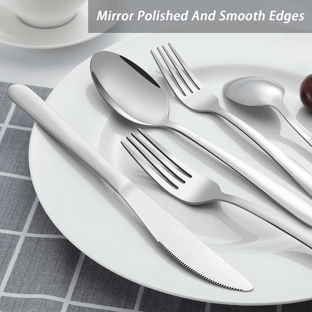 Bestdin Silverware Set, 40 Pieces Stainless Steel Flatware Set for 8, Include Fork Knife Spoon Set, Mirror Polished, Dishwasher Safe, Cutlery Set for Home Kitchen Restaurant Hotel EasyOptionXY LLC