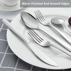 Bestdin Silverware Set, 40 Pieces Stainless Steel Flatware Set for 8, Include Fork Knife Spoon Set, Mirror Polished, Dishwasher Safe, Cutlery Set for Home Kitchen Restaurant Hotel EasyOptionXY LLC