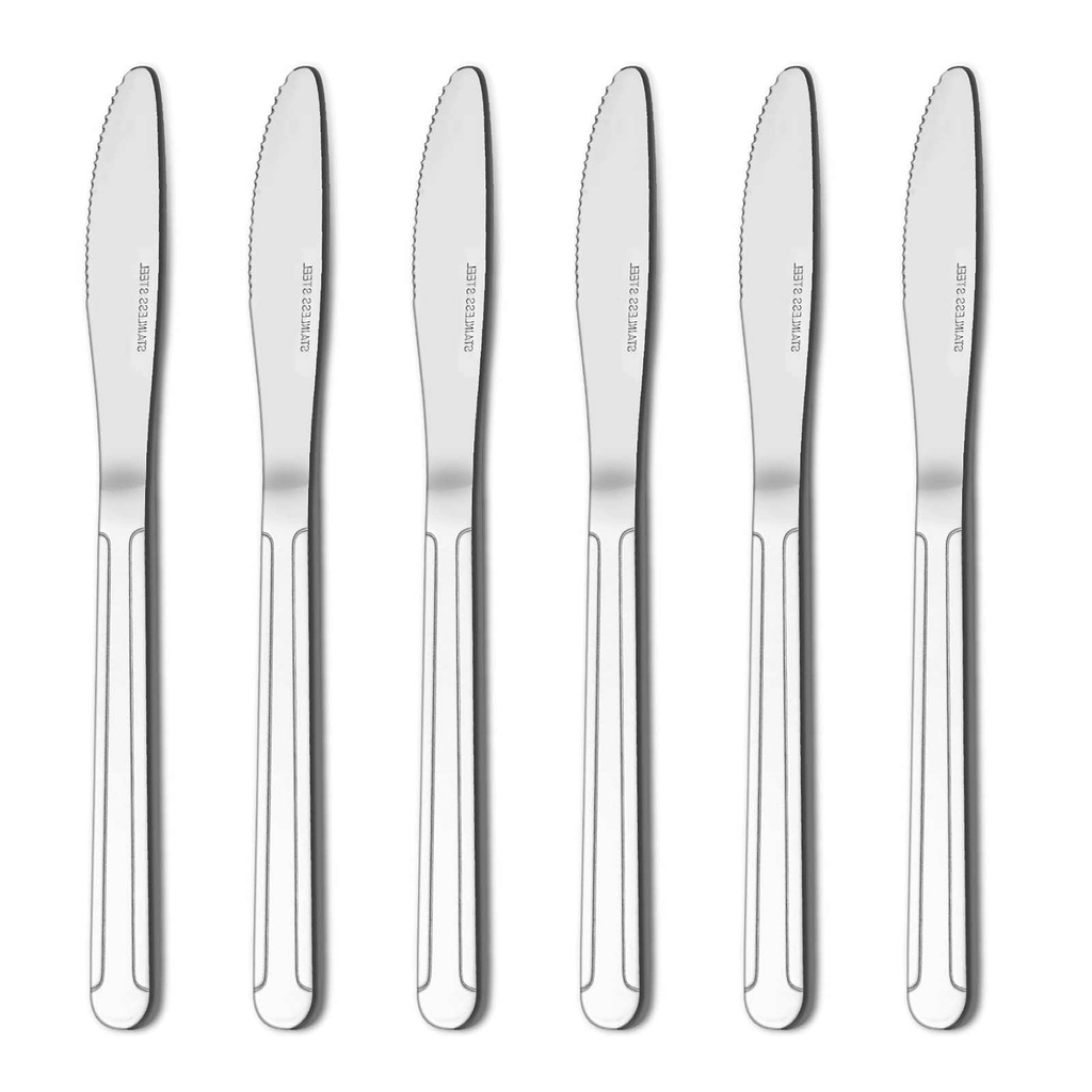 Bestdin Dinner Knife Set, 24 Pieces 8-inch Kitchen Knives, Pattern Design Stainless Steel Cutlery Knife, Table Knives for Home, Hotel and Restaurant, Mirror Polished, Dishwasher Safe EasyOptionXY LLC