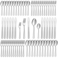 Bestdin Silverware Set for 12, 60 Pieces Stainless Steel Flatware Set, Include Fork Knife Spoon Set, Mirror Polished, Dishwasher Safe,Texture Design Tableware Cutlery Set for Home Kitchen Restaurant EasyOptionXY LLC