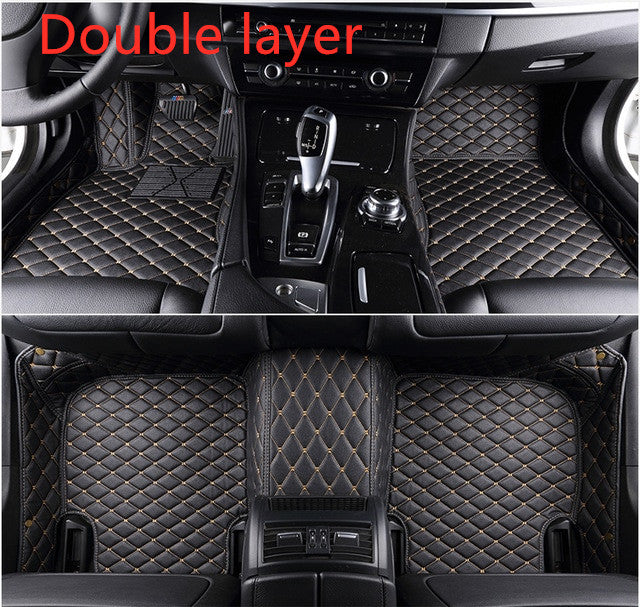 Fully Surrounded Car Leather Floor Mat Pad All Weather Protection Pi-Mart
