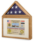 Flag Connections Large Flag and Certificate Display case with 3' x 5' or 5' x 8' or  5’ x 9.5’ flag The Military Gift Store