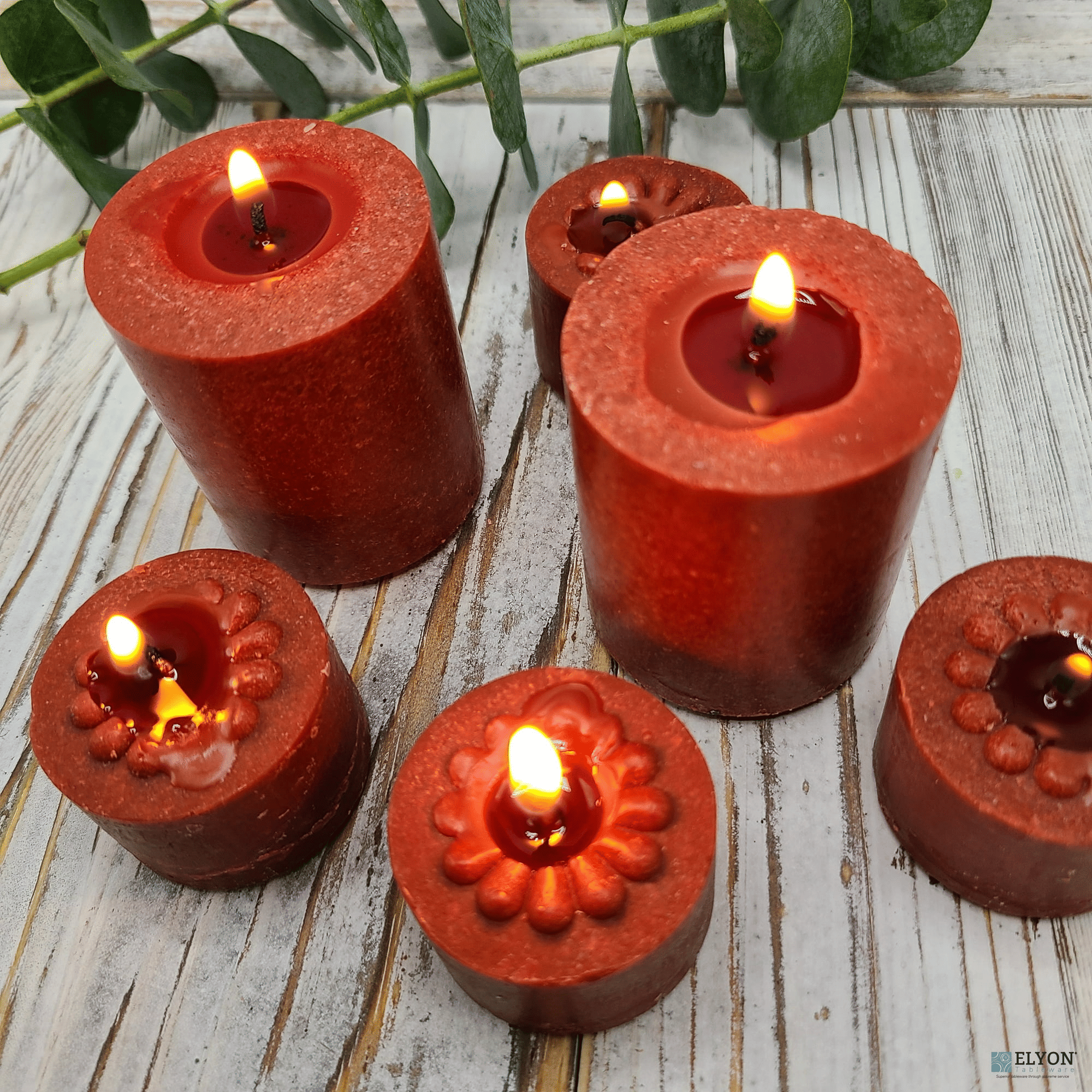 Elyon Tableware? 36 Coffee Scented Brown Colored Wax Deep Tealight Candles in Plastic Holder