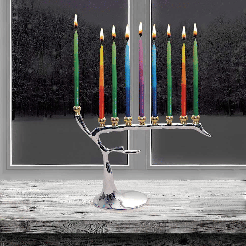 Designers Barren Winter Tree Candle Hanukkiah for H anukkah or all Year J udaica Collection by Zion J udaica