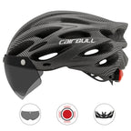 Road mountain bike riding helmet with lens and brim taillight Lootquake LLC
