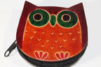 Leather Owl Coin Purse Handcrafted Embossed Compact Wallet BandsCo Straps