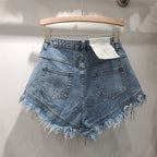 2023 Summer High-Waisted Ripped Denim Shorts for Women