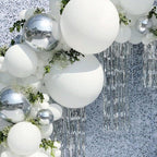 125 pc White Silver Confetti Metallic Balloon Arch Kit For Wedding Birthday Party Decorations Baby Shower Bridal Shower Luxury Birthday Party Wedding Ballons Decoration Stevvex