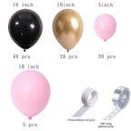 125 pcs Black Pink Balloon Garland Kit as Backdrop For Birthday Baby Bridal Shower Party Decorations Bridal Showers Office Party Girl Party Luxury Ballons Decoration Stevvex