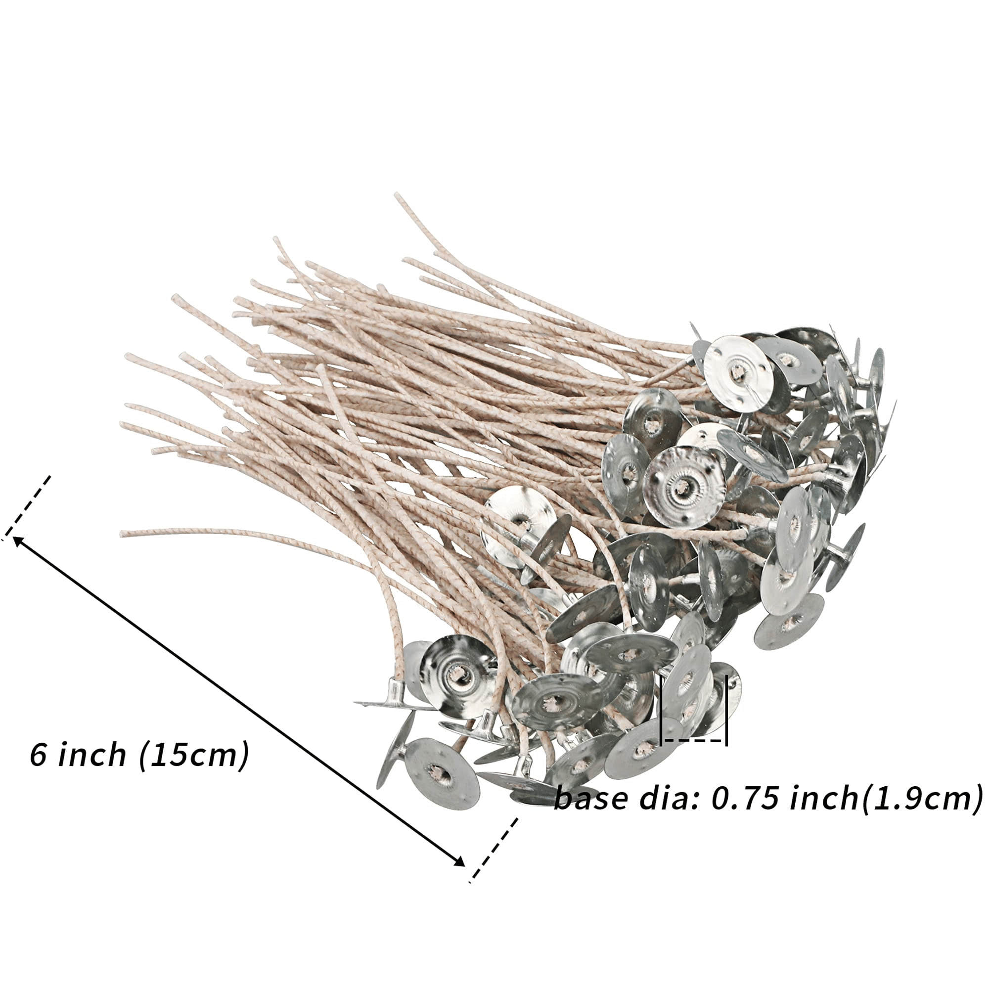 MILIVIXAY 100pcs 6.0inch E CO 4 Wicks for Soy Candles ,Pre-Waxed and Tabbed E CO Wicks for Soy Candles Making.