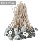 MILIVIXAY 100pcs 6.0inch E CO 4 Wicks for Soy Candles ,Pre-Waxed and Tabbed E CO Wicks for Soy Candles Making.