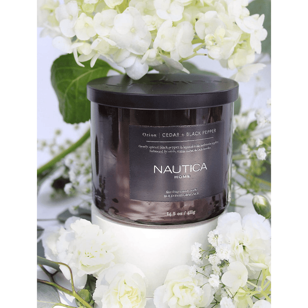 Nautica 14.5oz Soy Wax Blend 3 Wick Candle - Orion Cedar & Black Pepper